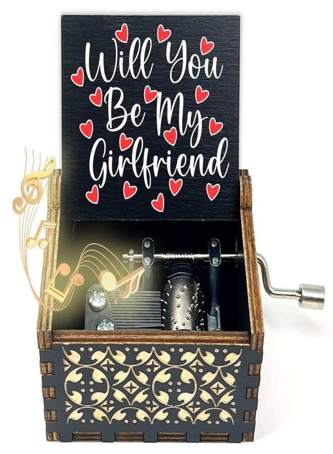 ukebobo Will You Be My Girlfriend Gifts, Fall in Love Music Box, Musical Boxes for Love One, Romantic Valentine Surprise Gifts for Her Him Boyfriend Girlfriend-Heart Design(Black)-541 - Image 1